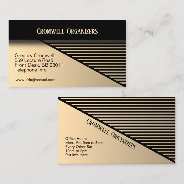 Tarjeta de visita contemporánea de oro de época (Anverso / Reverso)