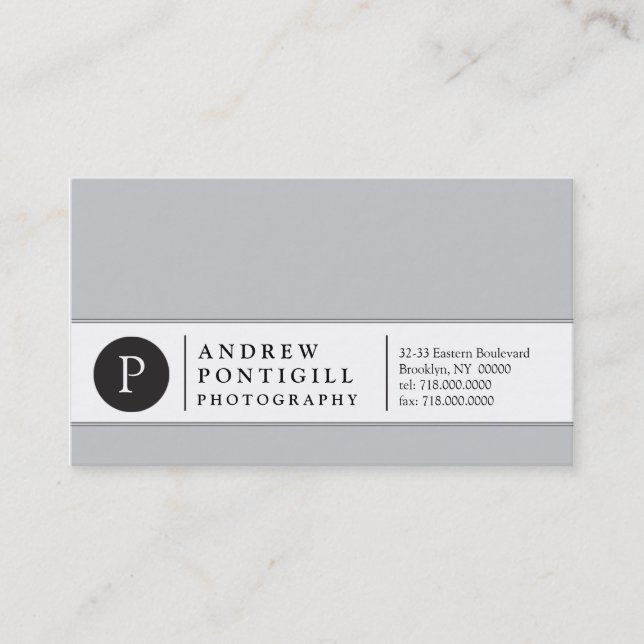 Tarjeta de visita contemporánea del monograma (Anverso)