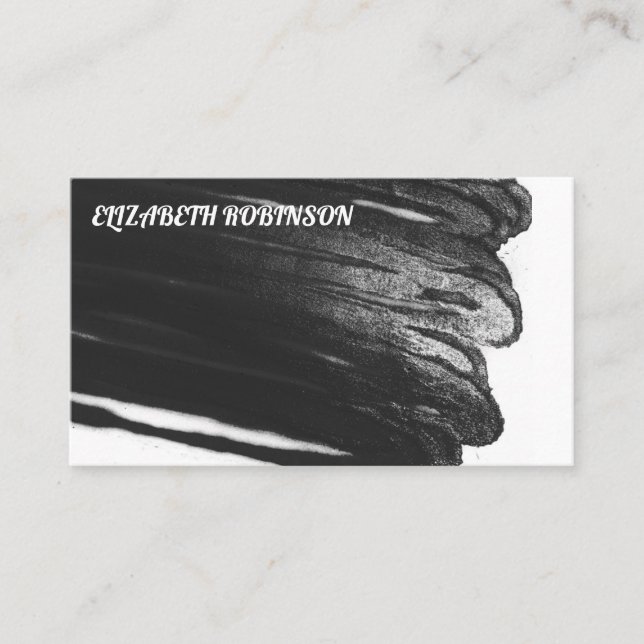 Tarjeta De Visita Contemporáneo | Pintado de pulverización negra | E (Anverso)