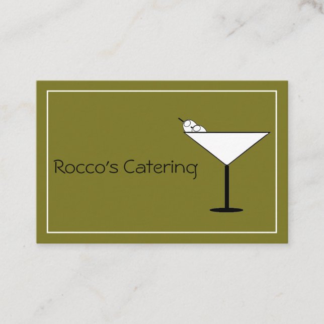 Tarjeta De Visita Contemporary Martini Glass Bartender Business Card (Anverso)