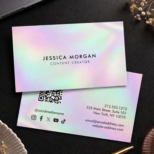 Tarjeta De Visita Content Creator QR Code Minimalist (Subido por el creador)