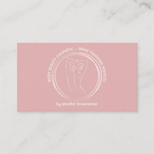 Tarjeta De Visita Contorneado de cuerpo de mujer rosa