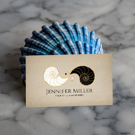 Tarjeta De Visita Contorno de oro de la cubierta de Nautilus de dobl