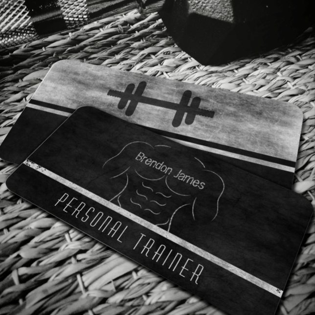 Tarjeta De Visita Contorno del hombre blanco del entrenador personal (Subido por el creador)