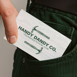 Tarjeta De Visita Contractor de martillo Handyman de Woodgrain Moder
