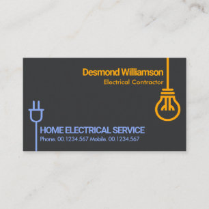 Tarjeta De Visita Contractor eléctrico de tuberías de alimentació