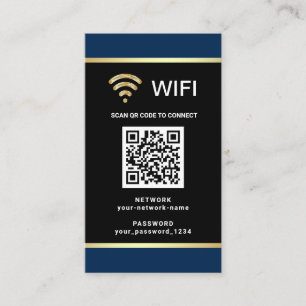 Tarjeta De Visita Contraseña de red inalámbrica de código QR persona