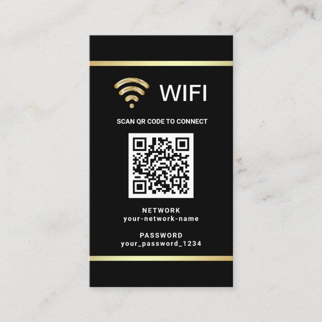 Tarjeta De Visita Contraseña de red inalámbrica de código QR persona (Anverso)