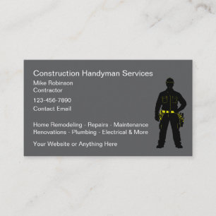 Tarjeta De Visita Contratación de Mano de Obra de Construcción