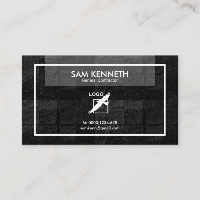 Tarjeta De Visita Contratista aserrado elegante creativo de la (Anverso)