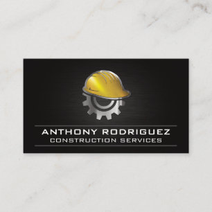 Tarjeta De Visita Contratista   Collar azul de construcción