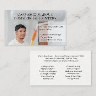 Tarjeta De Visita Contratista Comercial Rodillo de Pintura Primer