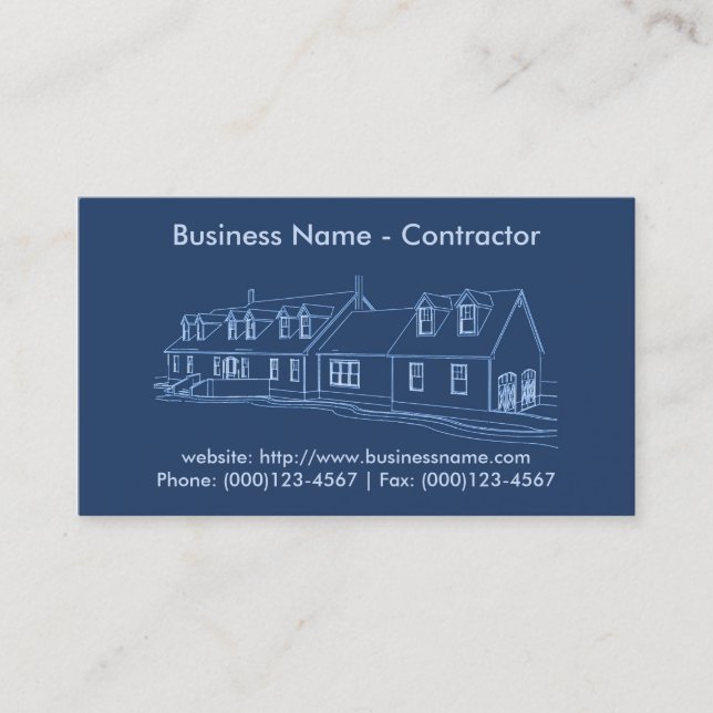 Tarjeta de visita: Contratista/Construcción (Anverso)