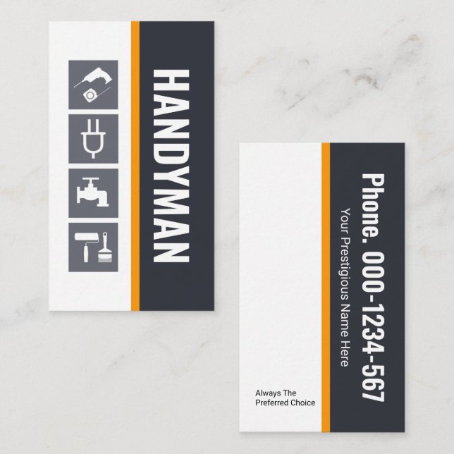 Tarjeta De Visita Contratista de capa de herramientas especiales de  (Anverso / Reverso)