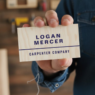 Tarjeta De Visita Contratista de Carpintería Personalizada y Constru