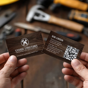 Tarjeta De Visita Contratista de código QR para construcción de made