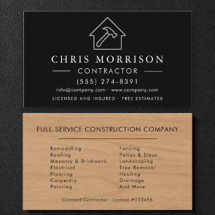 Tarjeta De Visita Contratista de Construcción con Acento de Madera M