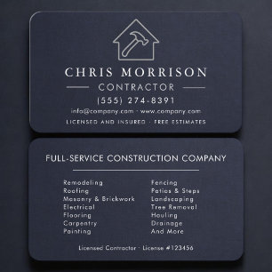 Tarjeta De Visita Contratista de Construcción de Edificios