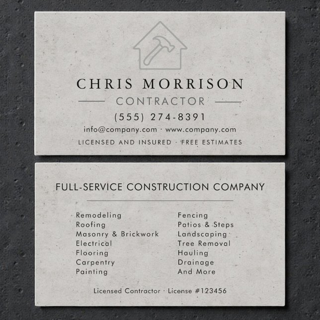 Tarjeta De Visita Contratista de Construcción de Edificios de Hormig (Subido por el creador)