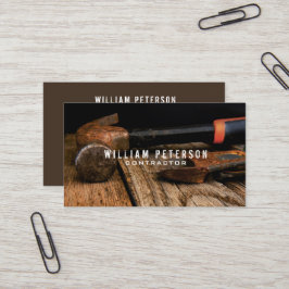 Tarjeta De Visita Contratista de construcción rústico profesional de