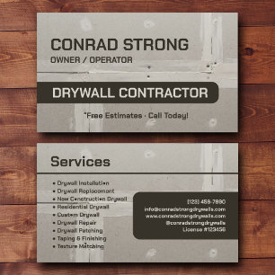 Tarjeta De Visita Contratista de Drywall Marca Personalizada