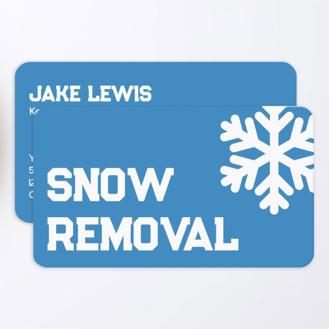 Tarjeta De Visita Contratista de eliminación de nieve (Snow Plow Contractor Blue Business Cards)