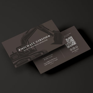 Tarjeta De Visita Contratista de equipo pesado Construcción Espresso