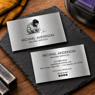 Tarjeta De Visita Contratista de Fabricación de Soldadura de Metal d