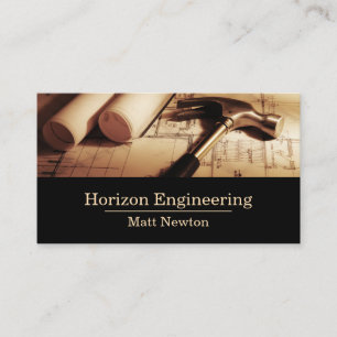 Tarjeta De Visita Contratista de Ingeniería Arquitectónica Negocio d
