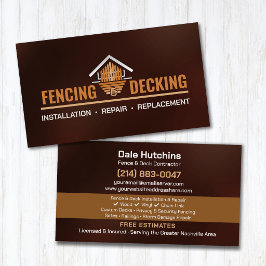 Tarjeta De Visita Contratista de Instalación y Reparación de Deck de