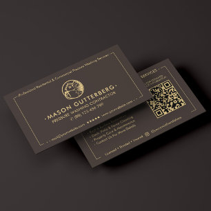 Tarjeta De Visita Contratista de lavado de potencia moderno Espresso