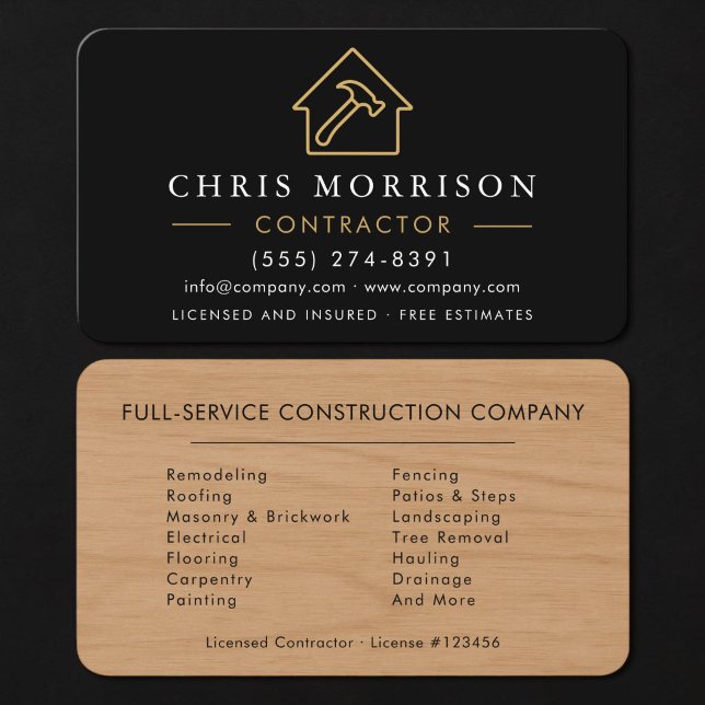 Tarjeta De Visita Contratista de Madera (Subido por el creador)