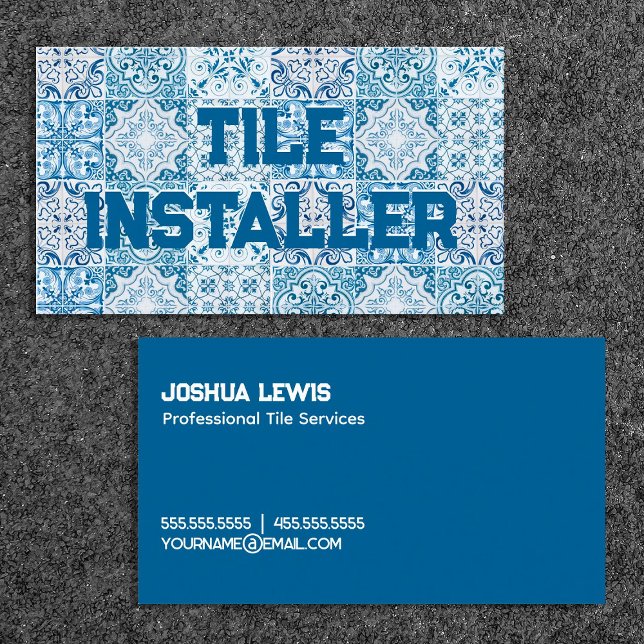 Tarjeta De Visita Contratista de mosaico (Tile Contractor Business Cards)