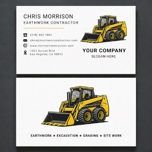 Tarjeta De Visita Contratista de Movimiento de Tierras Construcción