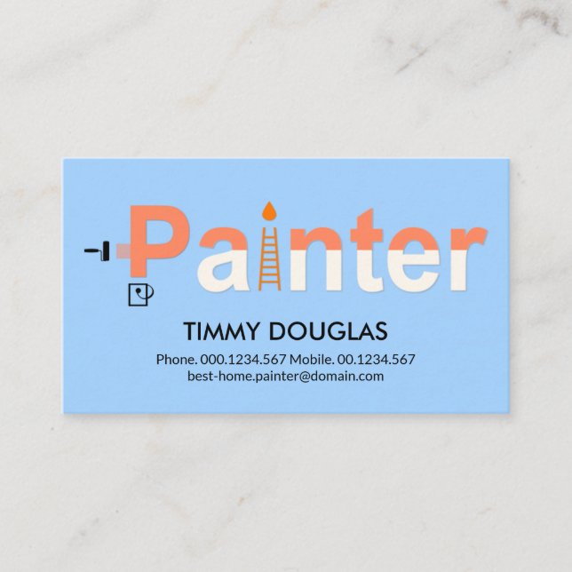 Tarjeta De Visita Contratista de pintura de cartón creativo (Anverso)
