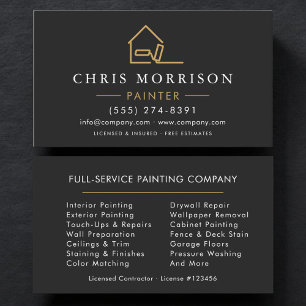 Tarjeta De Visita Contratista de Pintura de Casas Modernas