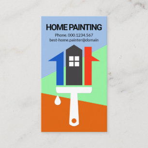 Tarjeta De Visita Contratista de pintura de pincel de casa creativa