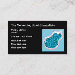 Tarjeta De Visita Contratista De Piscina