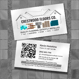 Tarjeta De Visita Contratista de pisos azulejos madera piedra vinilo
