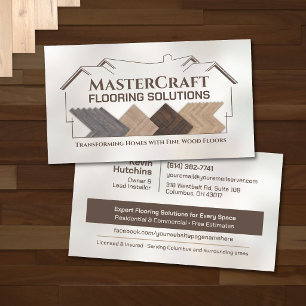 Tarjeta De Visita Contratista de pisos de madera Parquet Herringbone