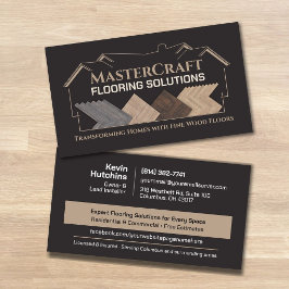 Tarjeta De Visita Contratista de pisos de madera Parquet Herringbone