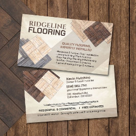 Tarjeta De Visita Contratista de pisos de parquet de madera dura acu