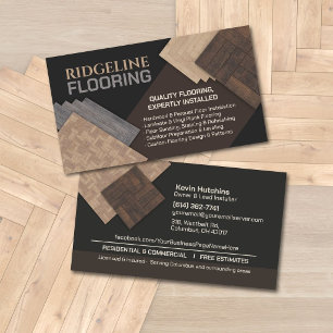 Tarjeta De Visita Contratista de pisos Pisos de parquet de madera d
