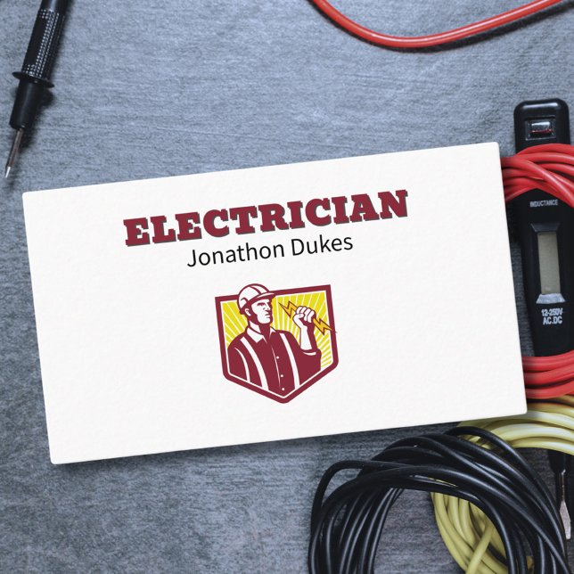 Tarjeta De Visita Contratista de portero de mantenimiento eléctrico (Subido por el creador)