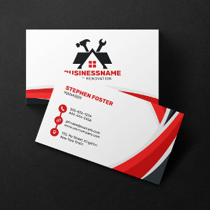 Tarjeta De Visita Contratista de remodelación y renovación de hogare