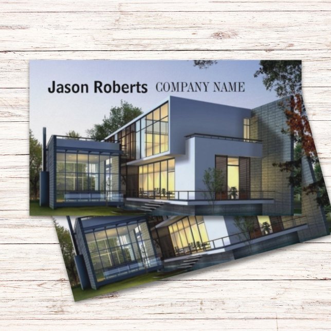 Tarjeta De Visita Contratista de renovación de bienes inmuebles de c (Construction Real Estate Renovation Contractor Business Card)