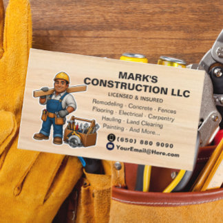 Tarjeta De Visita Contratista de renovación de construcción hombre c