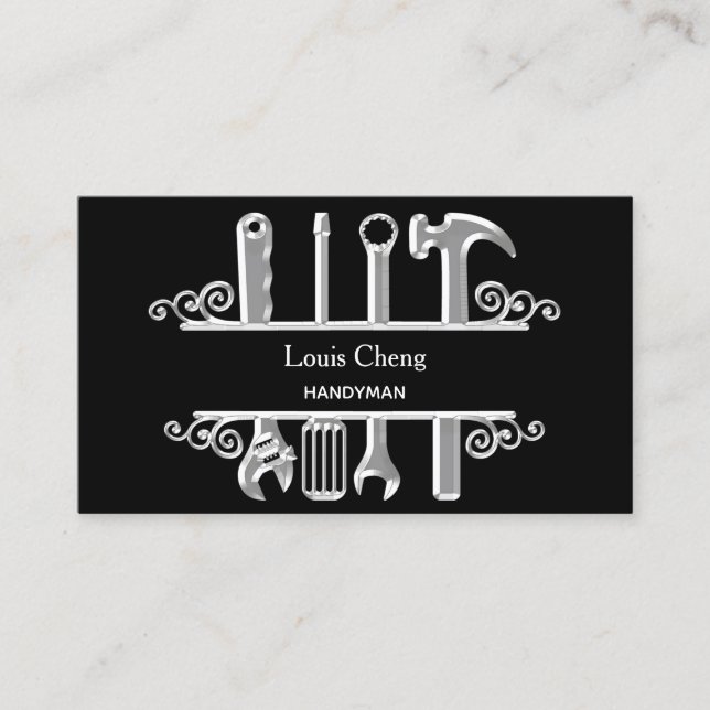 Tarjeta De Visita Contratista de reparación de casas de herramientas (Anverso)