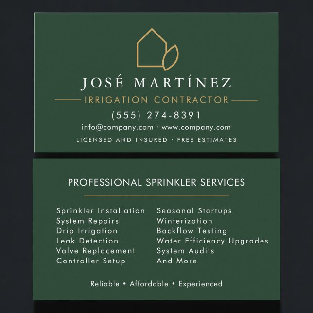 Tarjeta De Visita Contratista de Riego Profesional (Subido por el creador)