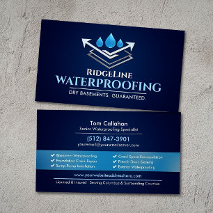 Tarjeta De Visita Contratista de Servicios Profesionales de Impermea